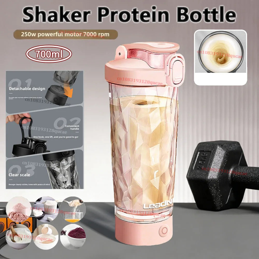 700ML Electric Blender Cup Portable Blender Cup Milk Powder Protein Powder Blender Automatic Shaker Cup Travel Outdoor Sport Gym