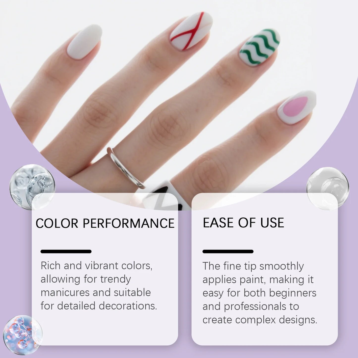 Multi-Color DIY Nail Art Pens Line Drawing and Detailing Tools for Nail Art Ideal for Manicure Nail Designs and DIY Nail Art Kit