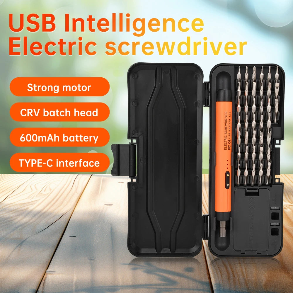 USB Electric Screwdriver Set High Torque Screwdriver Power Tool Mini Drill Bits Precision Screwdriver Head Kit Home Repair Tools