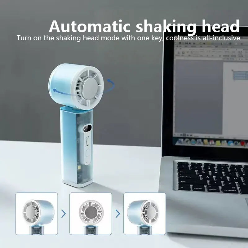Lenovo Handheld Mini Fan Electric Hand Fans Ice Compress High-Speed Cooling USBRechargeable Portable LED Digital Display