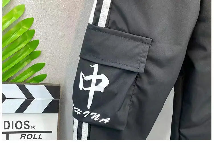 Baby Boys' Clothing Set Spring and Autumn New Handsome Children's Hooded Jacket Pants Two Piece Clothing Sports Set 2-9Y