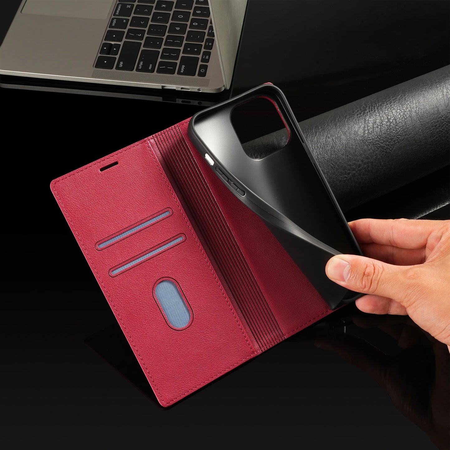 Ultrathin Magnetic Flip Leather Case For iPhone 17 16 15 14 13 12 11 Pro Max 16E Wallet Card Cover For iPhone XS Max XR 8 Plus