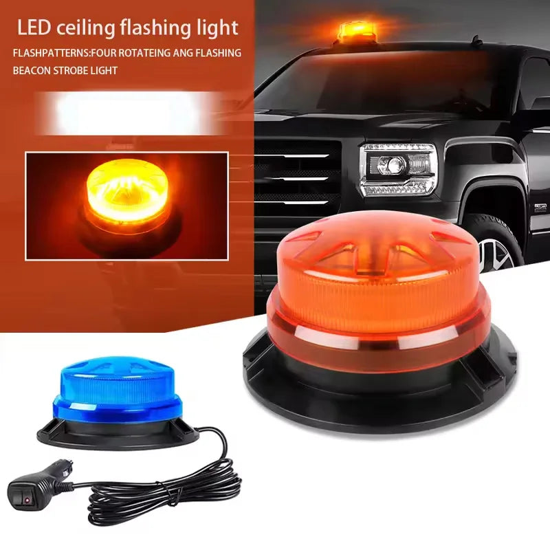 1/2pc Magnetic Flashing Yellow Emergency Lamp Safety Alert Light need AAA Battery Power for Outdoor Camping Road Safety Light