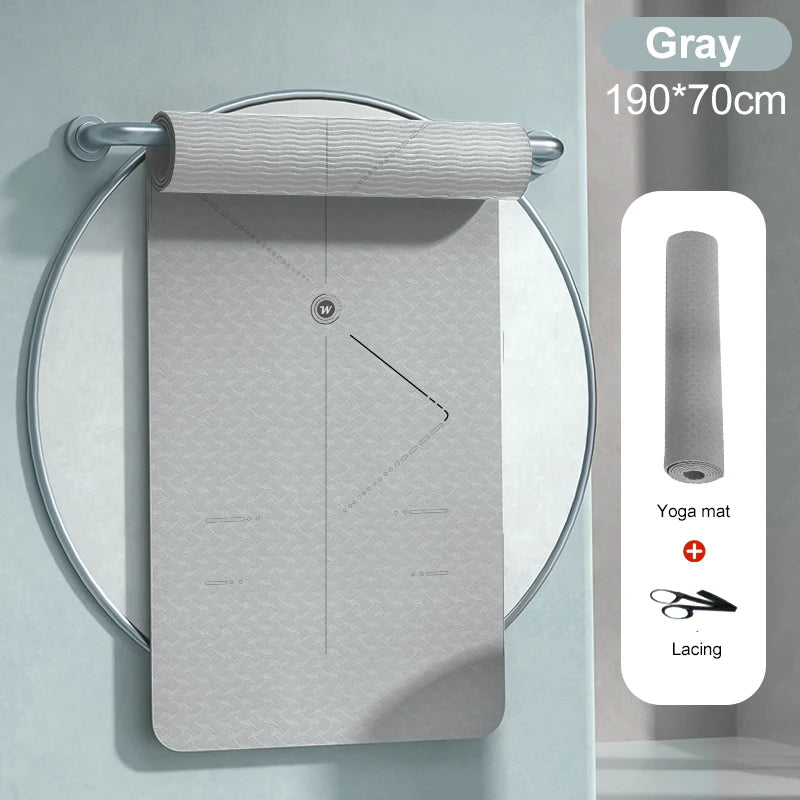 190CM Yoga Mat High Density Anti-Tear Exercise Mat Extra Long & Wide Non Slip Workout Mat with Carrying Strap for Sports Fitness