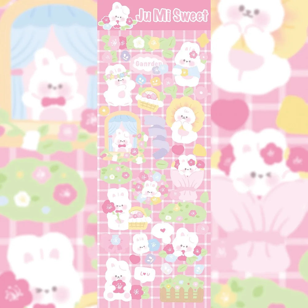 Kawaii Cute Laser Cartoon Animal Party Stickers For Girl Stationery Handbook Diary Planner Scrapbook DIY Decorative Stickers