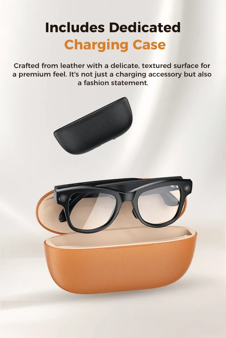 New intelligent AI glasses charging case dual core architecture high-definition photography glasses