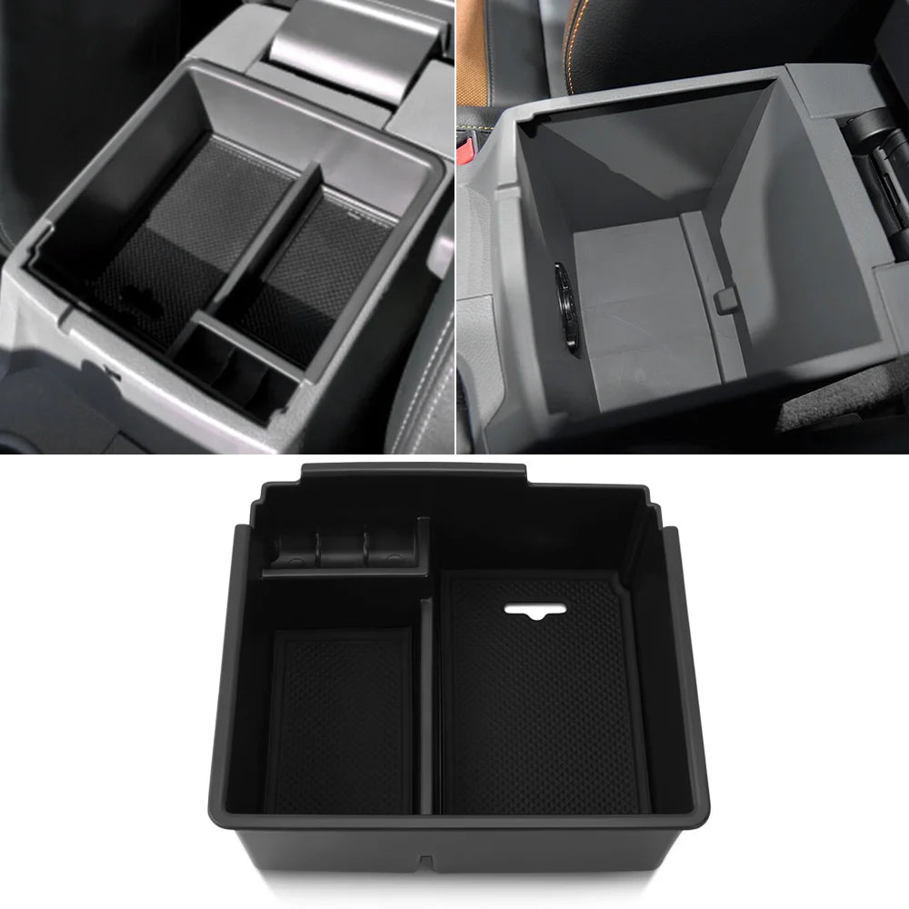 Car Armrest Insert Secondary Storage Box Center Console Organizer Tray For Ford RANGER 2015-2023 Car Interior Accessories