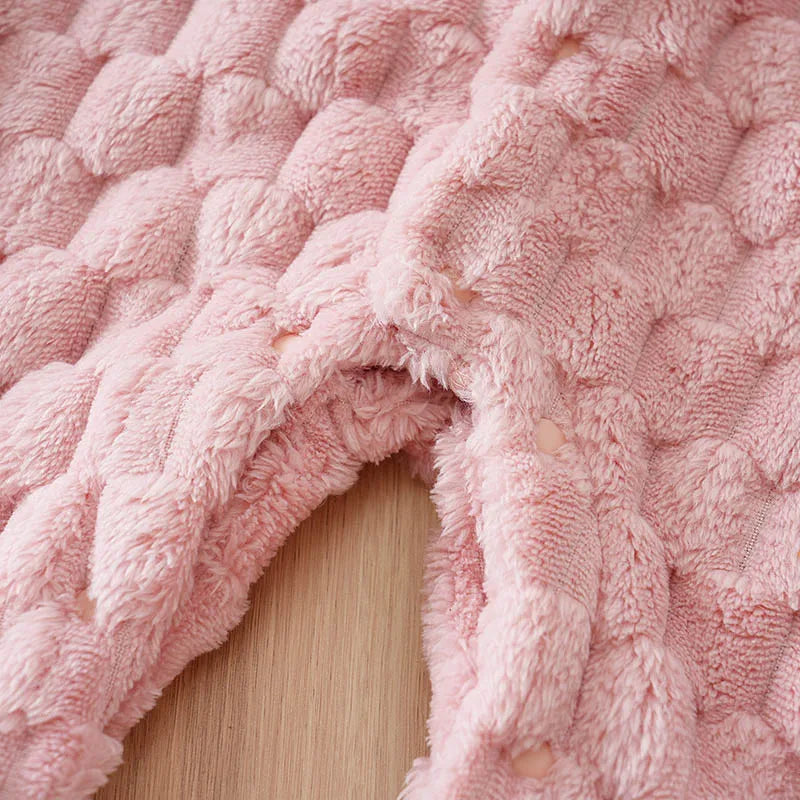 Newborn Baby Romper Winter Flannel pink Hooded ears long sleeve Unisex Baby Bodysuits 0-18 months Girl Comfort Clothes