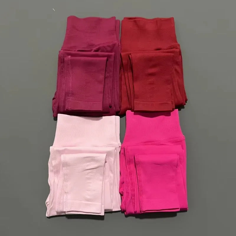 Leggings with Logo Scrunch Seamless Yoga Women Legging Gym Sports Pants Low Ribbed Band High Stretch Fitness Tights Pant