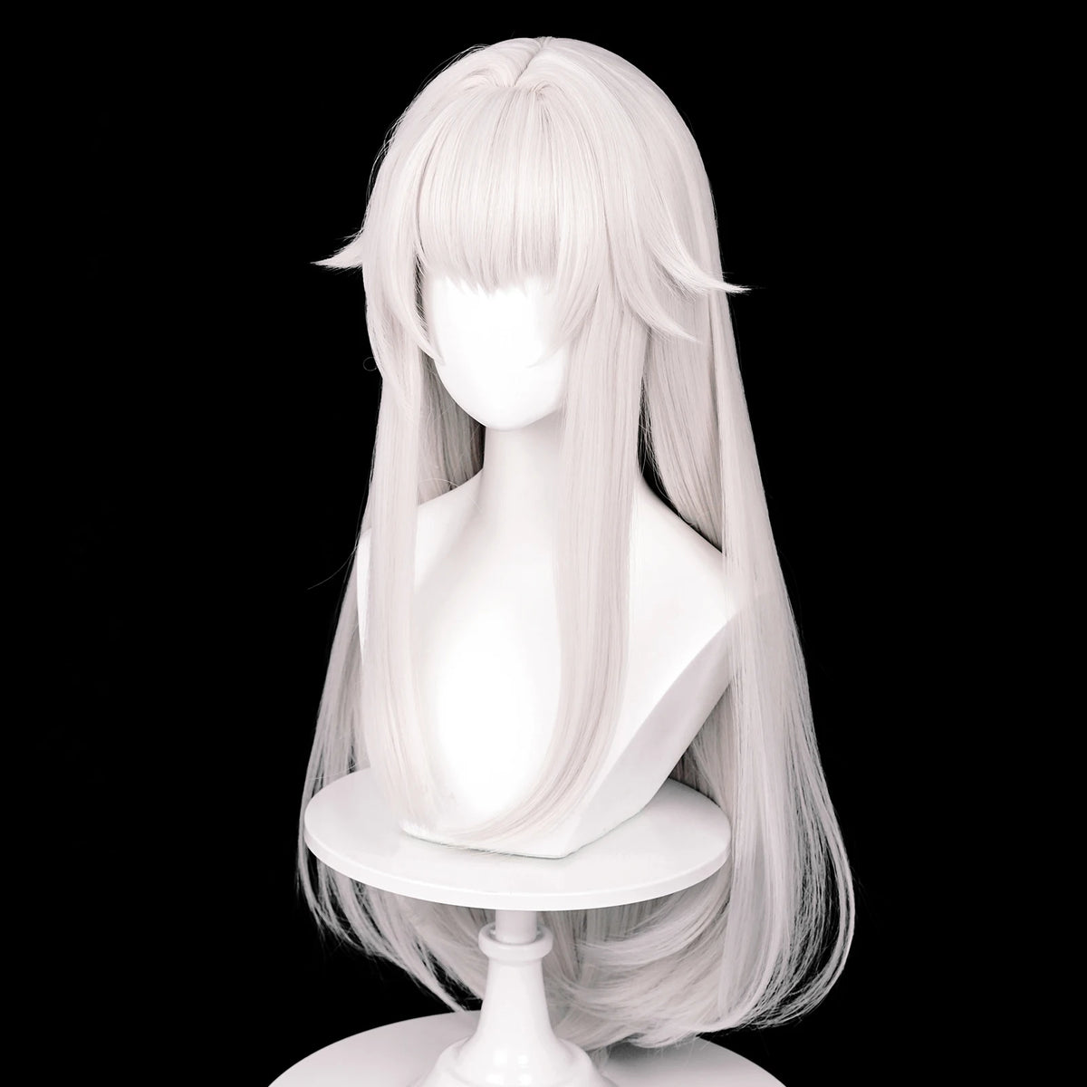 MSIWIGS Game Cosplay Wigs Synthetic Long Straight White Hair Heat Resistant Wig for Halloween Party