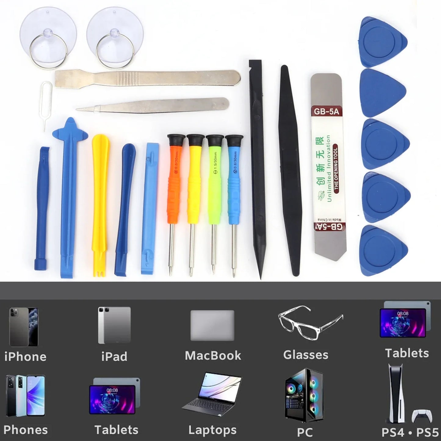 22 in 1 Mobile Phone Repair Tools Opening Screwdriver Set Disassemble Hand Tool Kit for iPhone iPad Laptop Computer Opening Tool