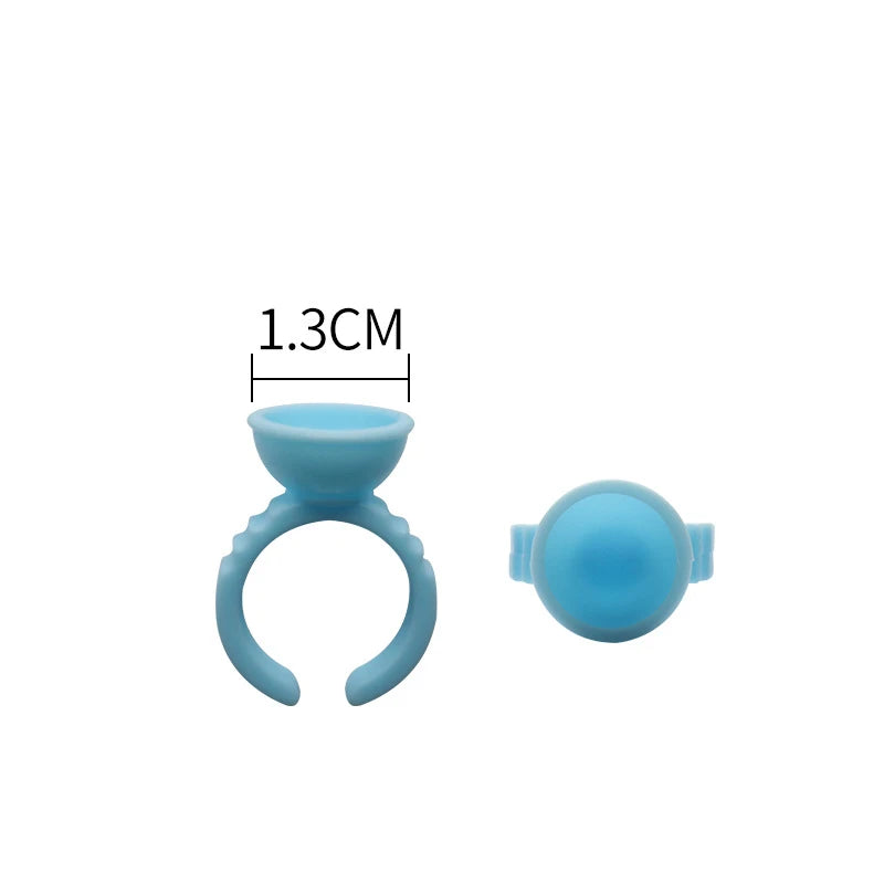 AILEISHI 100Pcs Disposable Eyelash Glue Fan Cup Rings Holder Container Tattoo Pigment Eyelash Extension Tools Lash Supplies