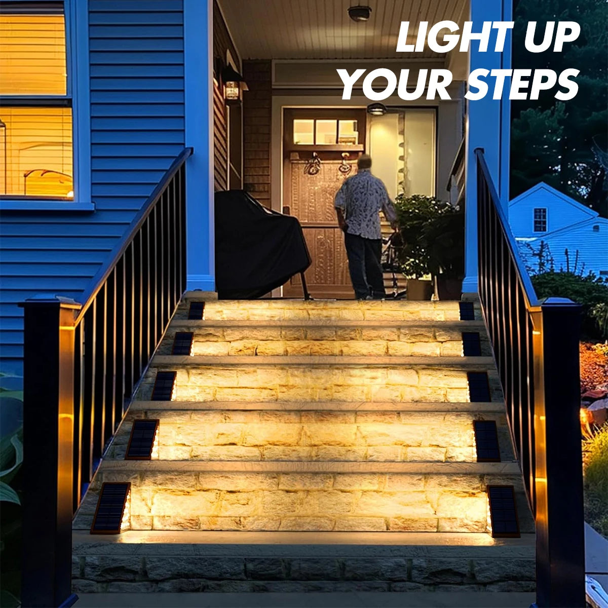 Solar Step Lights Outdoor Waterproof IP67 Solar Powered Stair Lights Triangle Solar Deck Lights for Outside Garden Patio Yard