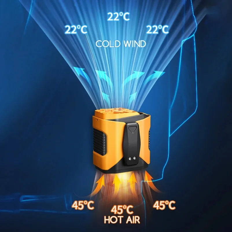 Rechargeable Waist Fan Portable Hands Free Mini Fan With Power Bank Flashlight 5 Speeds  Activities Hands-Free Hanging Neck Fans