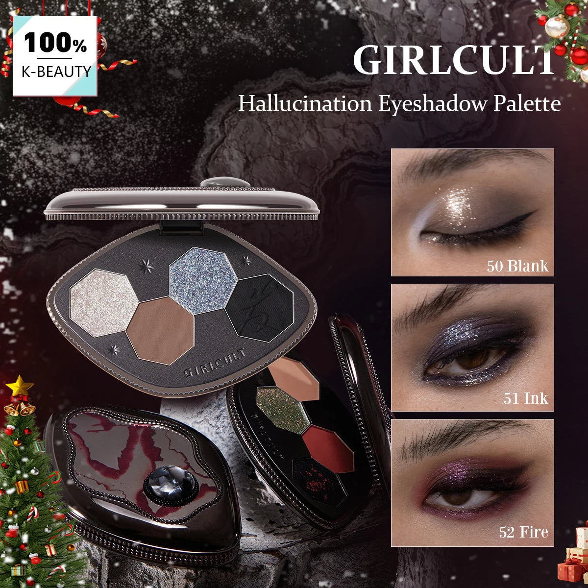Girlcult Hallucination Eyeshadow Palette,Fine Milled Non-Fallout,Dimensional Blending,Soft-Focus Matte,Glamour,Luxury,Seasonal