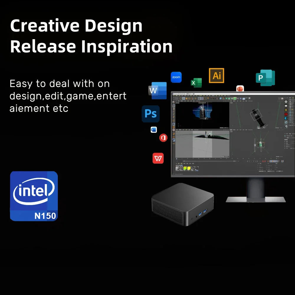 Mini PC Windows 11 Intel N150 Desktop Gaming Portable Computer PC 16GB 32GB RAM 1TB 2TB M.2 SSD MINIPC WiFi6 Office BT5.2 minipc