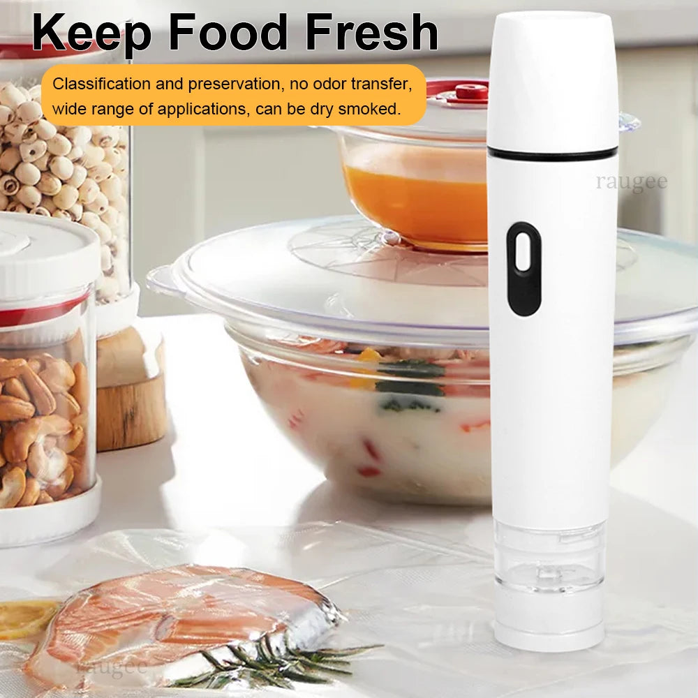 Air Vacuum Sealer Pump Automatic Food Sealing Pump USB Rechargeable Sealer Pump For Food Handheld Dry/wet Food Sealer Pump