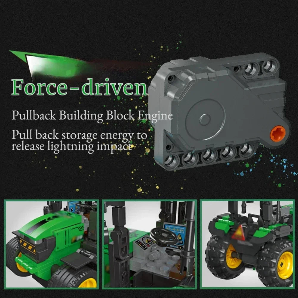 MOC Technical Parts Pull Back Motor 6x3x5 Building Blocks Compatible with Legoeds 12799 12787c01 Car Vehicle Inertia Motor Toys