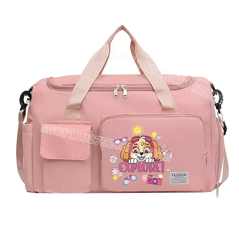 Paw Patrol Gym Bag Large Capacity Cute Cartoon Chase Skye Sports Tote Shoulder Bags Shoes Clothes Trip Excursion Packet Gifts