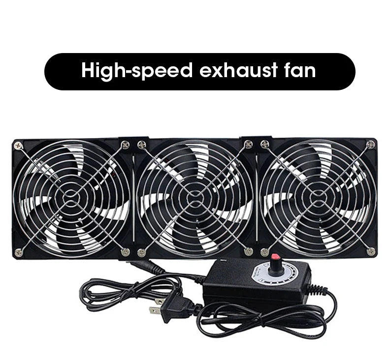 220V 12V Exhaust Cooling Fans with Controller 12cm for Workstation Cabinet Radiator Server Fan for GPU VGA Btc Machine Chassis