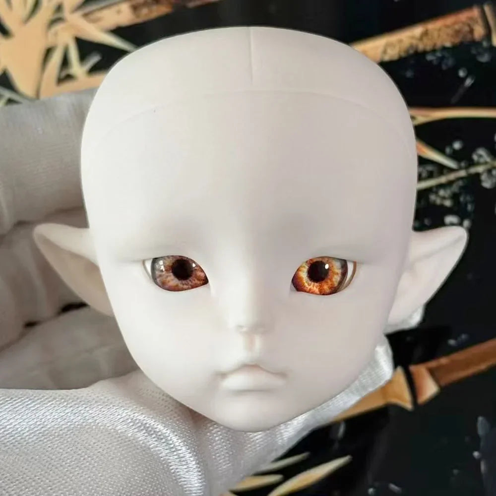 Cute 1/6 BJD Doll Head Handmade Elf Makeup Dolls White Eyelash 30cm Doll Kids Toy Gift Dolls for Girls