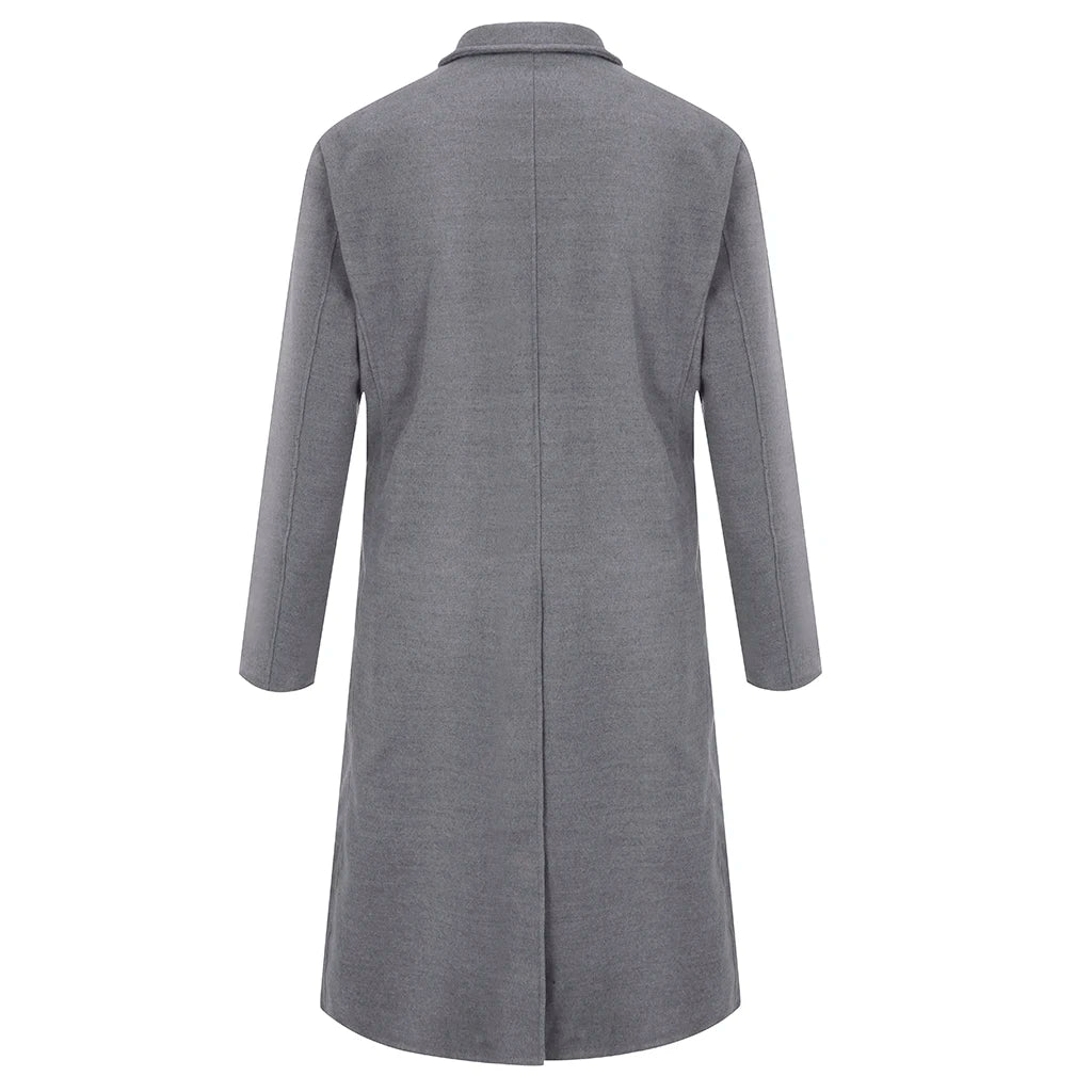 Korean Trend Men's Loose Casual Single-breasted Overcoat Autumn Winter Fashion New Long Sleeve Woolen Long Coat 2023