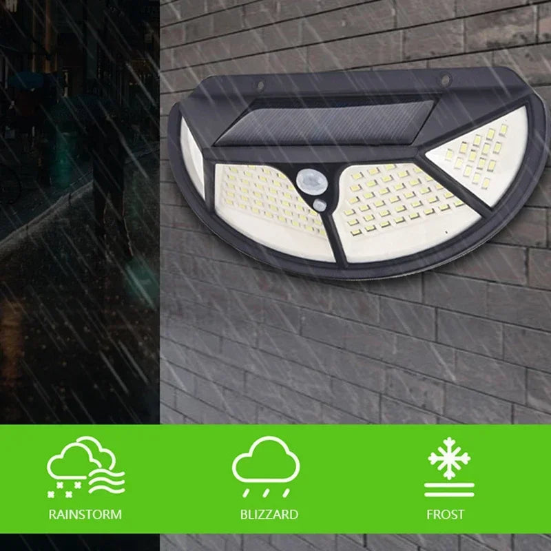 Ultra Bright 102 LED Solar Garden Light PIR Motion Sensor Outdoor Security Wall Lamp 1200mAh 18650 Rechargeable Street Light
