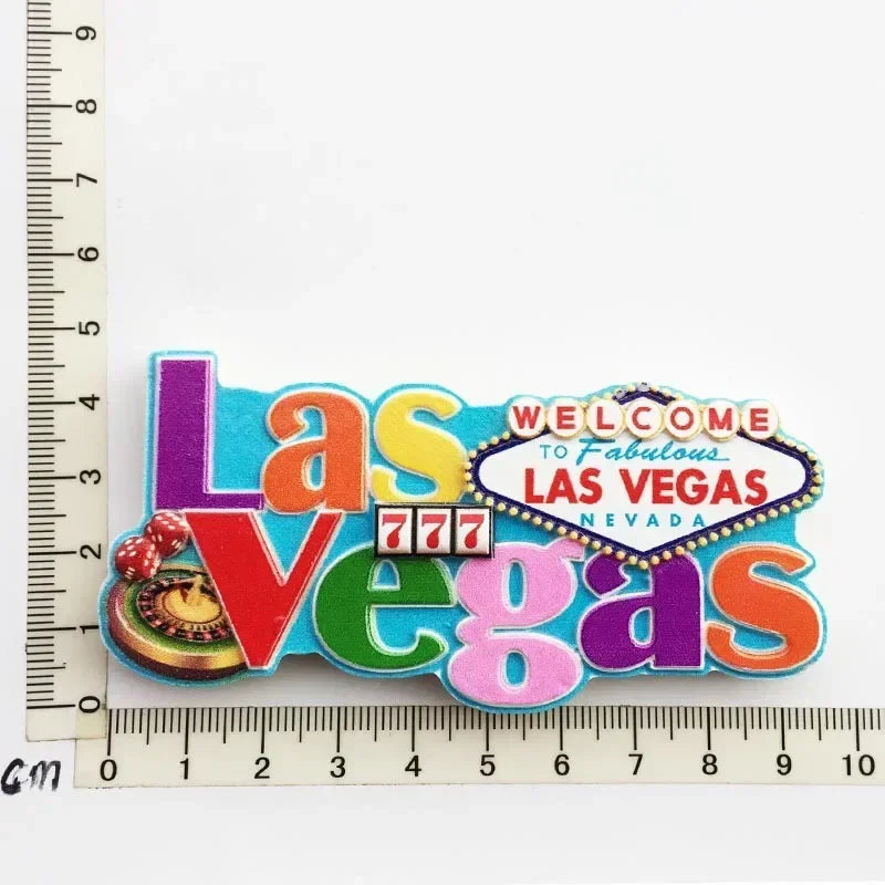 World Tourism Fridge Magnet Souvenir USA Las Vegas Florida Cultural Landscape Refrigerator Stickers Gift Set Home Decoration