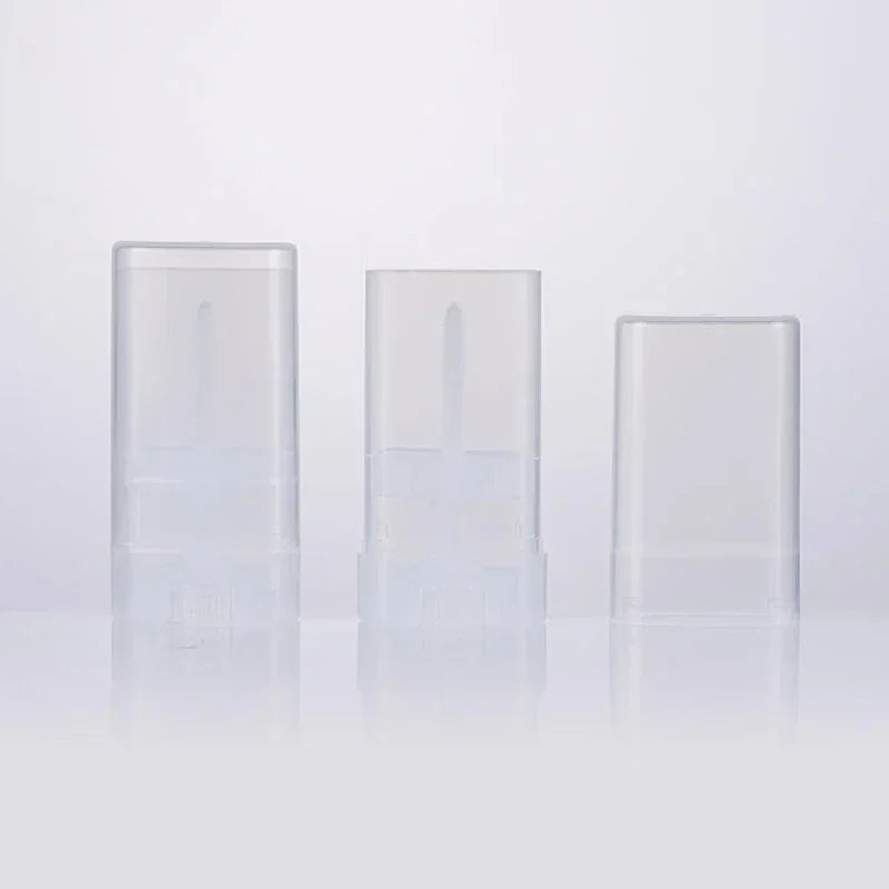 50pcs 15g Plastic Oval Lip Balm Tubes Travel Deodorant Containers Perfume Homemade Solid Lotion Portable Makeup Lipstick Tubes