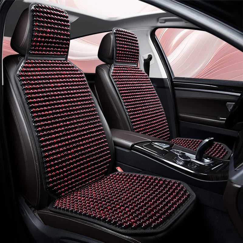 Cool Wooden Bead Car Seat Cushion Is Universal, Physical Cooling, Refreshing and Breathable, Non-Slip Base Cloth, Clothing Seat, 5 Colors Are Available