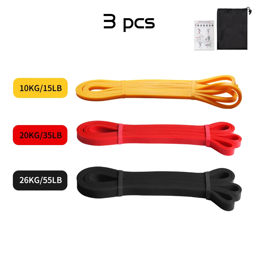 Workout Pilates Latex Resistance Band Sport Fitness Exercise Elastic Band Heavy Duty Strength Pull Up Crossfit Gym Equipments