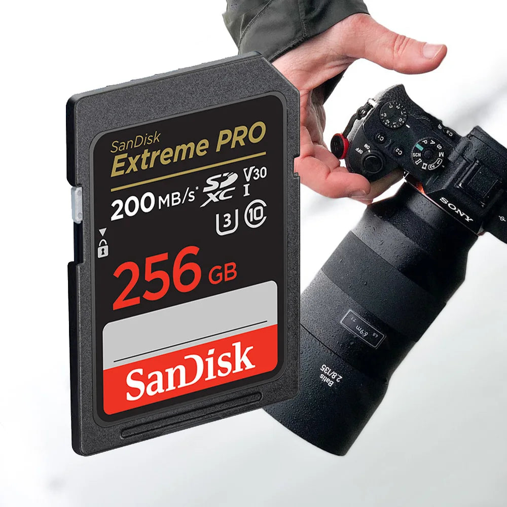 SanDisk Ultra/Extreme/Extreme PRO SD Card 256GB 128GB 64GB SDXC 32GB SDHC Memory Card C10 U1 U3 Carte SD Card  for Camera 4K UHD
