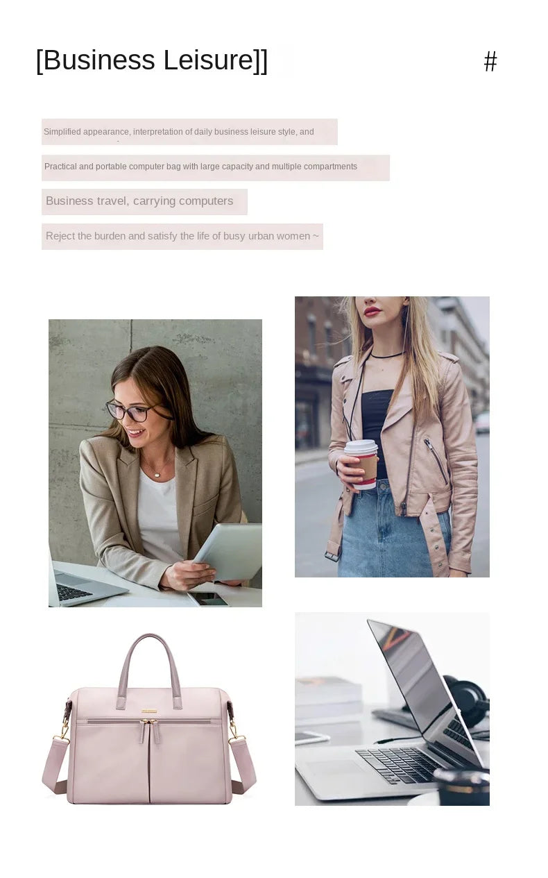 GOLF Women's Business Bags Briefcases Laptop 15 Inch Bag Commuter Handbag Lady Casual College Shoulder Bags for Women Trend 2024