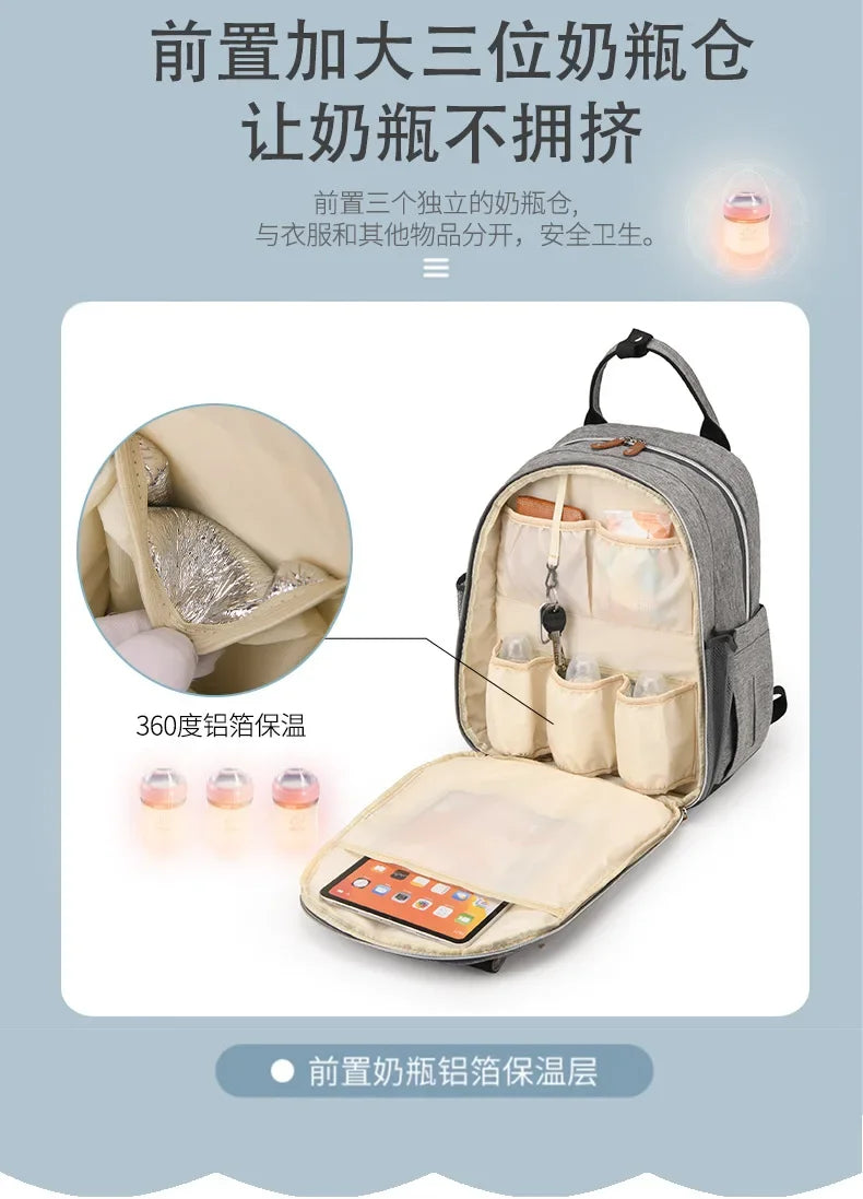 Diaper Bag Backpack for Stroller Waterproof Mummy Large Capacity Outdoor Travel Nappy Maternity Bag with Portable Changing Pad