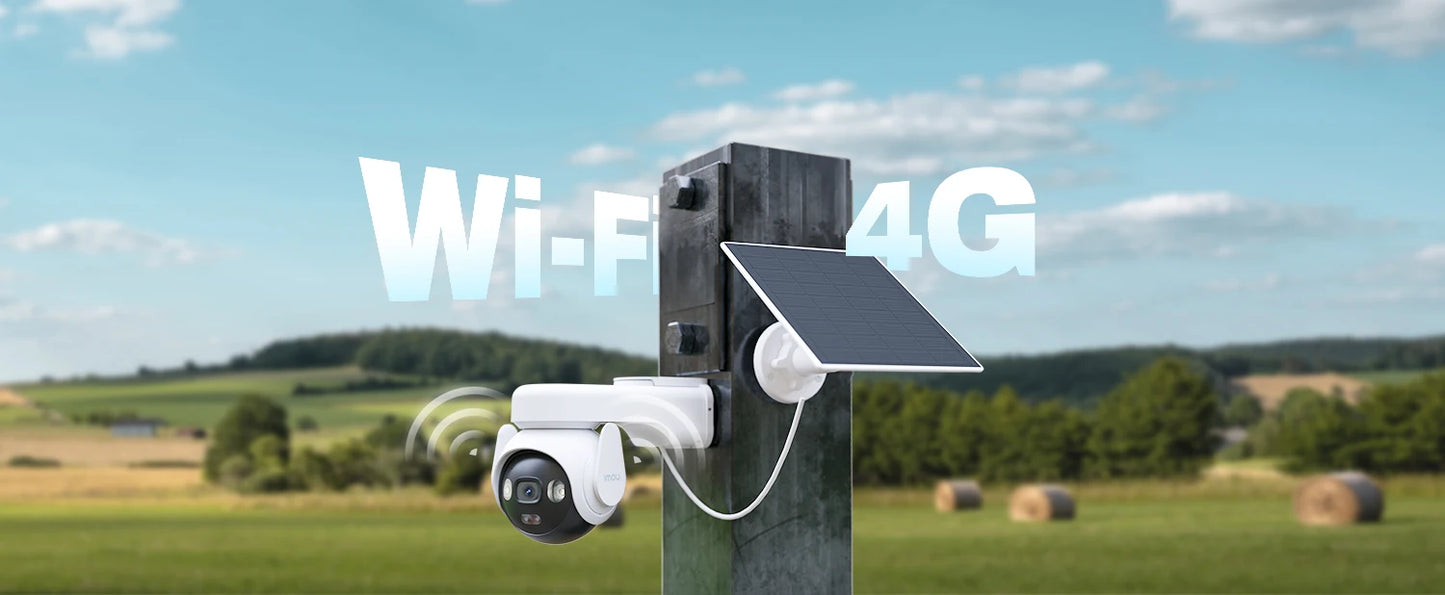 IMOU AOV PT 5MP With Solar Panel 360° PTZ Outdoor Security Camera 4G LTE Wifi Network 10000mAh Battery Auto Tracking IP Camera