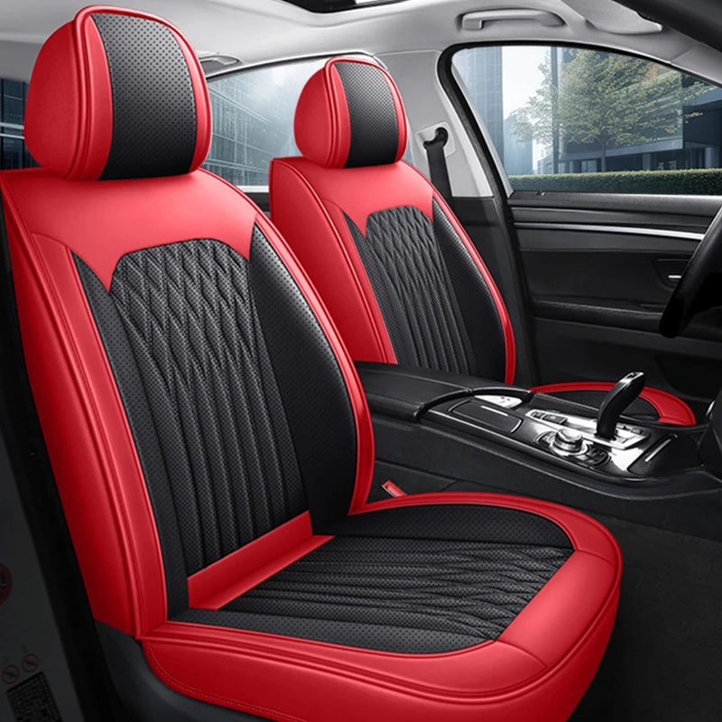 Single Front Car Seat Cover, Full-Wrap Design, Breathable Perforated PU Leather, Universal Fit for Most Sedans, Trucks & SUVs