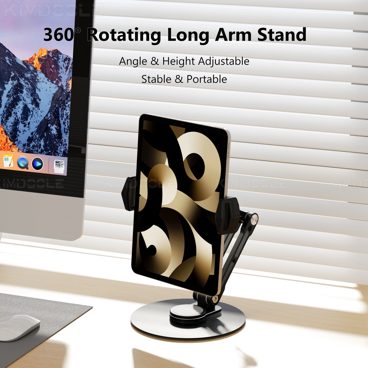 Monitor Foldable Arm Portable Monitor Pad Stand With 360 Rotation Tablet Support Displays Articulated Arm Monitor Accessories