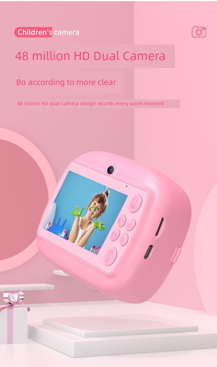 Children's Camera Toy Gift for Boys and Girls, Can Take Pictures and Print, Baby Digital Instant Camera, 2025 Student Model
