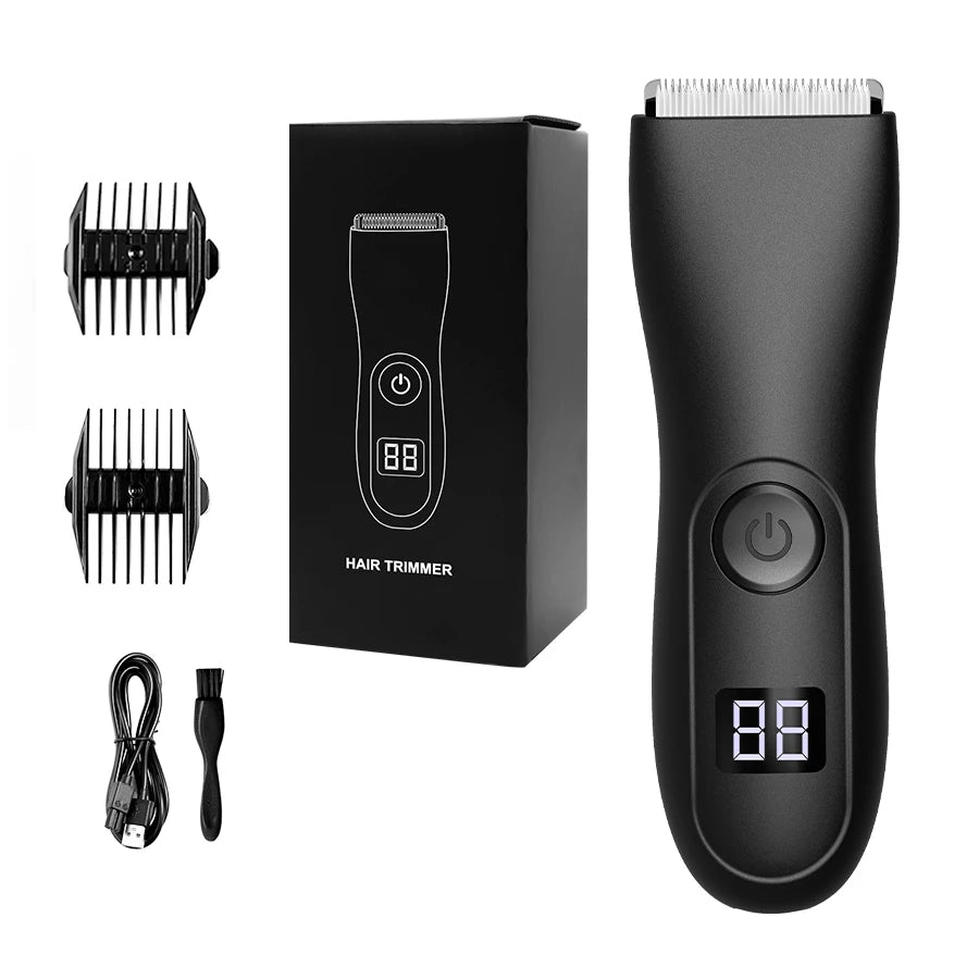 IPX6 3-in-1 Body/Beard Trimmer - Cordless USB-C Fast Charge, Ceramic Blades, Wet/Dry Grooming