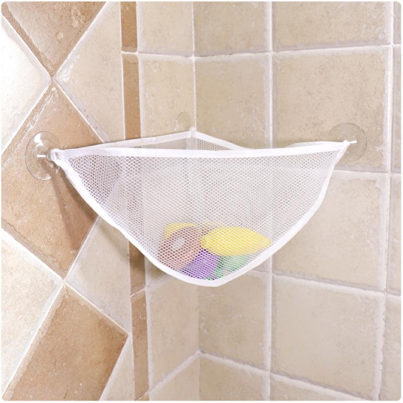 Baby Solid Colour Simple Bathroom Mesh Bag Child Bath Toy Storage Bag Net Suction Cup Baskets Wall Holder Organizer Water Toys
