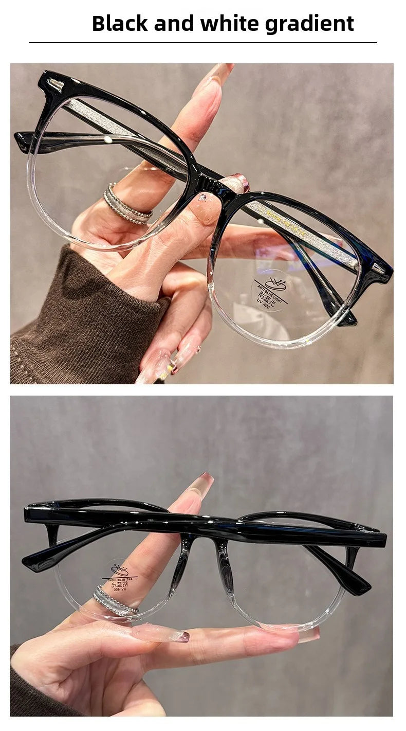 EYORA Minimalist Square Round Reading Glasses for Women Photochromic Anti Blue Light Intelligent Progressive Multifocal Lenses