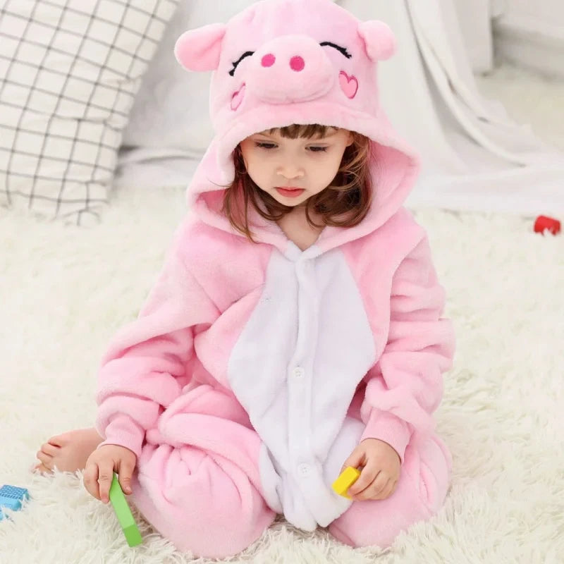 Dinosaur Cosplay Children's Costume Cute Kids Sleepwear Flannel Animal Onesies Boys Girls Pajamas Christmas Party Jumpsuit