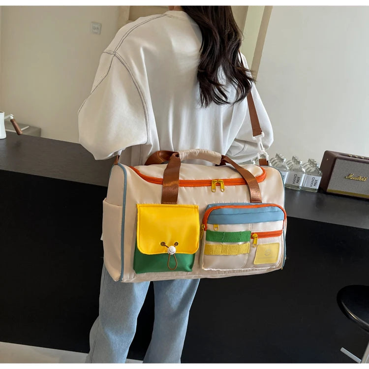 Travel Bag, Duffel Bag Cosmetics Bag, Professional Fitness Bag, Yoga Swimming Training Backpack, Satchel Shoulder Crossbody Tote Bag, Suitable for Men and Women