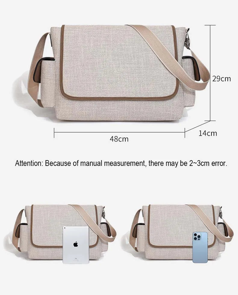 New Women's Large Capacity Canvas Shoulder Bag Casual Tote Handbag Trendy Messenger Bag for Everyday Use