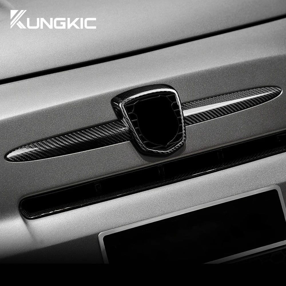 Real Hard Carbon Fiber For Abarth 595 695 2012 2013 2014 2015 2016 2017 2018 2019 2020 2021-2023 Front Badge Whiskers Logo Frame