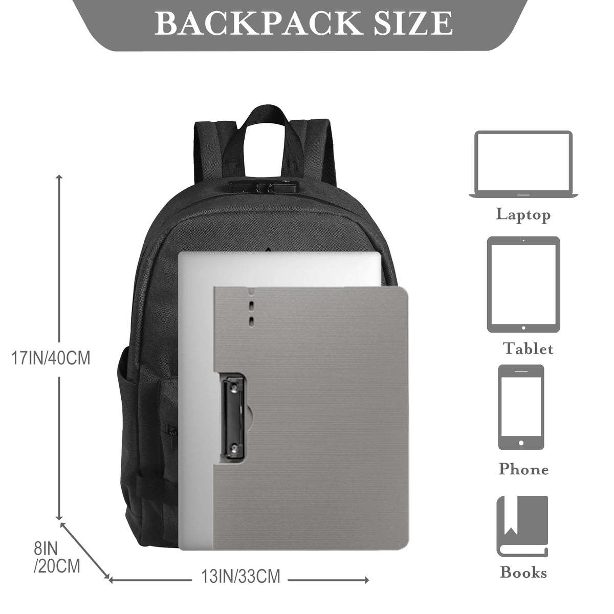 Smell Proof Backpack with Lock Activated Carbon Lining Backpack for Travel Commuter Large Capacity Smell Proof Container