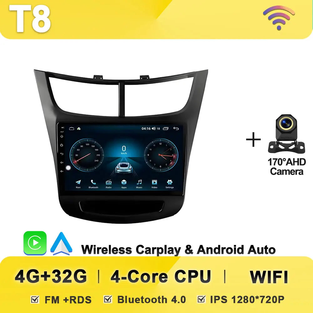 Car Radio Multimedia Player For Chevrolet Sail Aveo 2015 2016 2017 2018 2019 2020 2022 Android 15 Touch Screen GPS Carplay BT