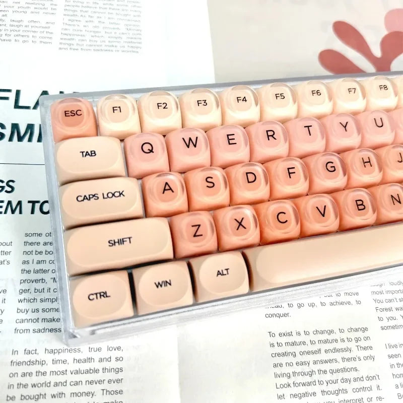 Foundation Crystal Keycaps Set HOA Profile Key Caps Custom DIY Gaming Mechanical Keyboard PBT Keycap Set for Office Keyboard