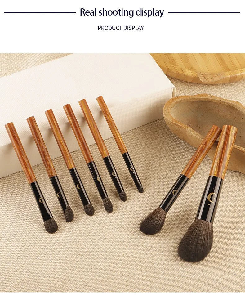 Star Moon Series 8 Makeup Brush Set Grey Mouse Hair Horse Hair Animal Hair Resin Star Moon Fashion Design Facial Makeup Brush