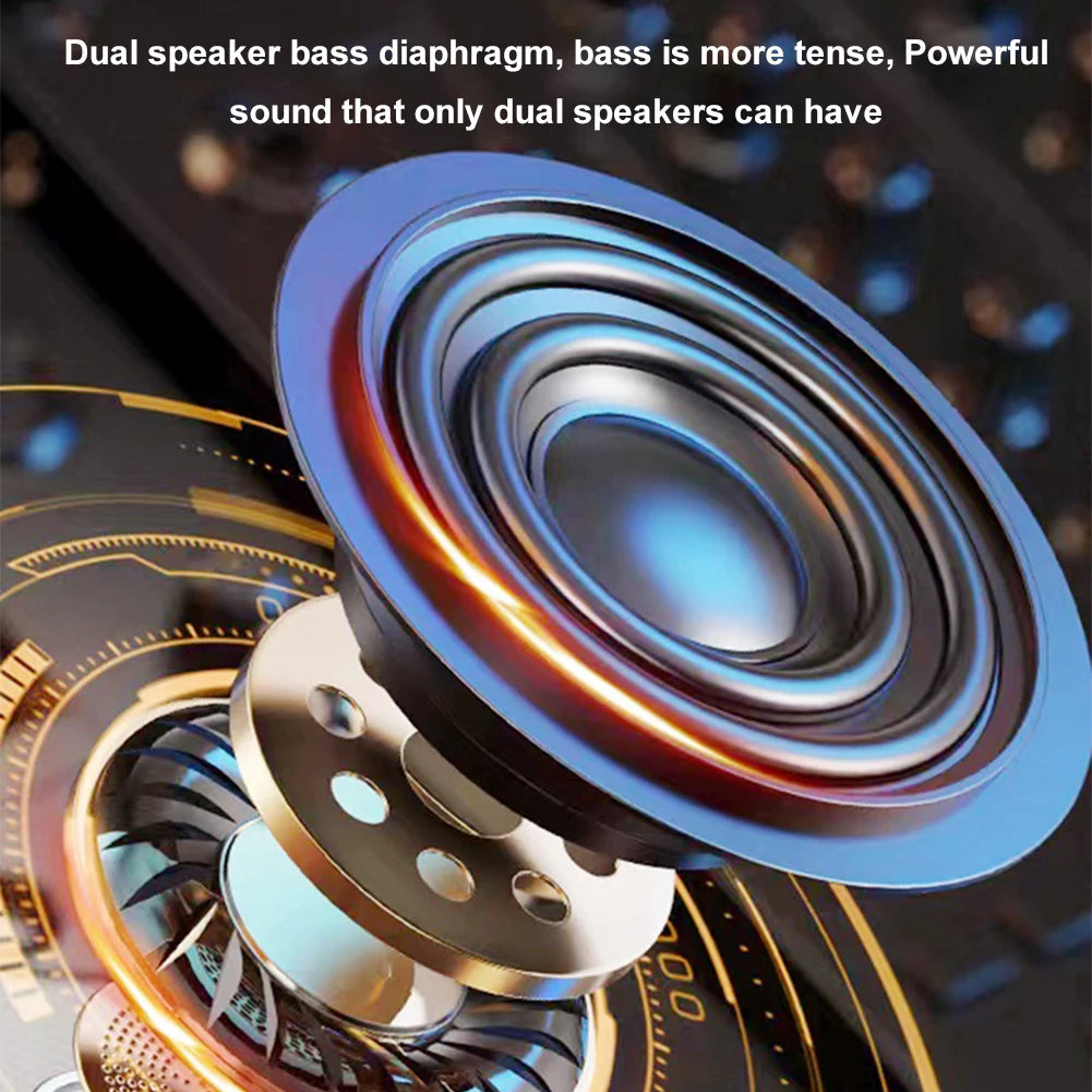 Karaoke Machine with 2 Wireless Microphones Wireless Portable BT Speaker Support BT/USB/TF Card/Aux 1500mAh for Karaoke Party